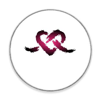 Heart knots - Round  fridge magnet - white - Front