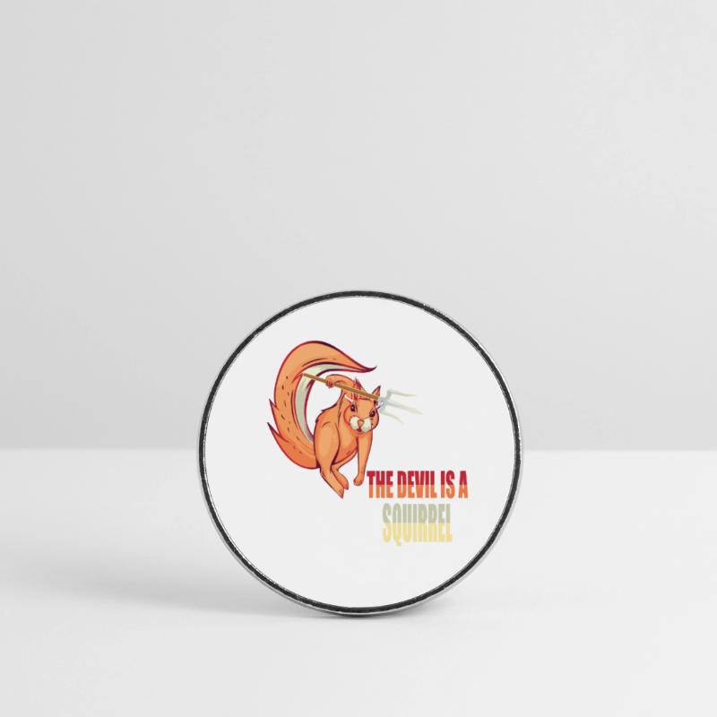 The devil is a squirrel, Devil Squirrel Round  fridge magnet