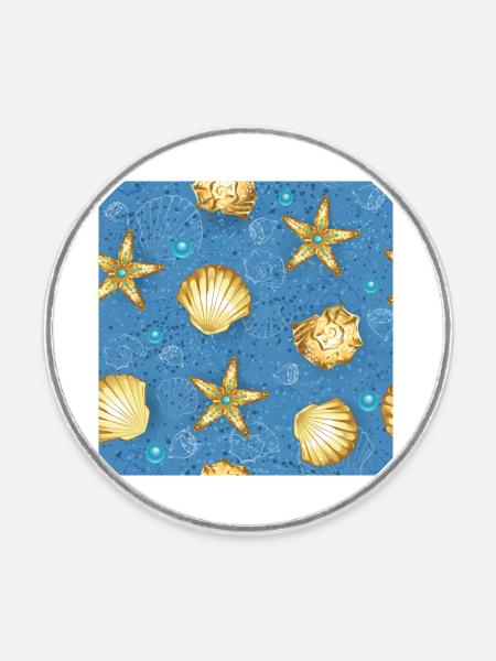Muscheln Muster - Runder Kühlschrankmagnet - Weiß