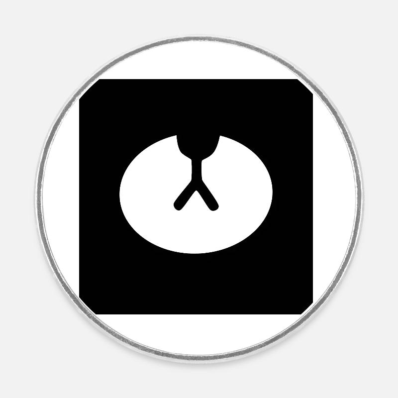 Masque d'ours visage d'ours masque d'ours bouche - Magnet rond - blanc