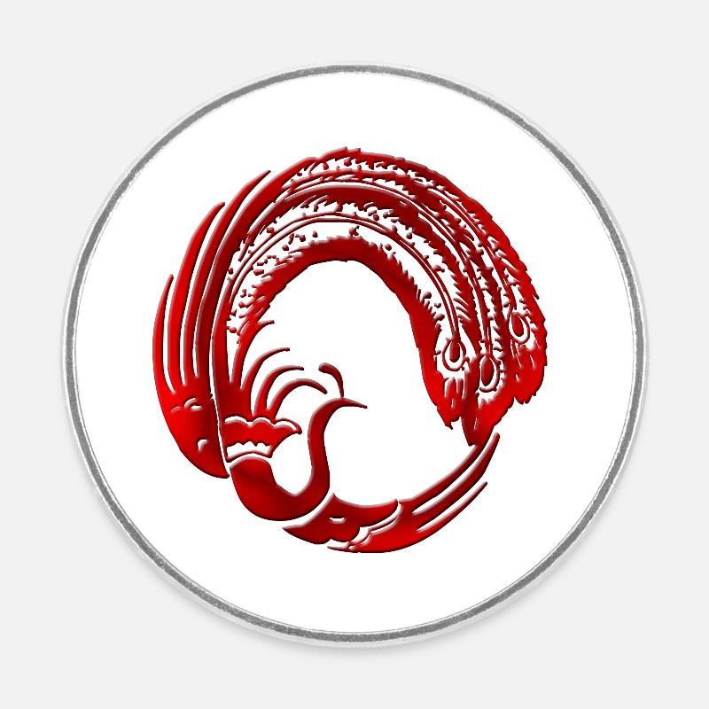 Phoenix - Round  fridge magnet - white