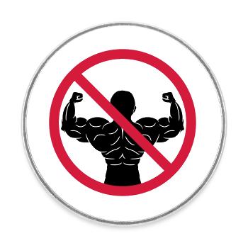 Keine Bodybuilder Verboten - Runder Kühlschrankmagnet - Weiß - Vorne