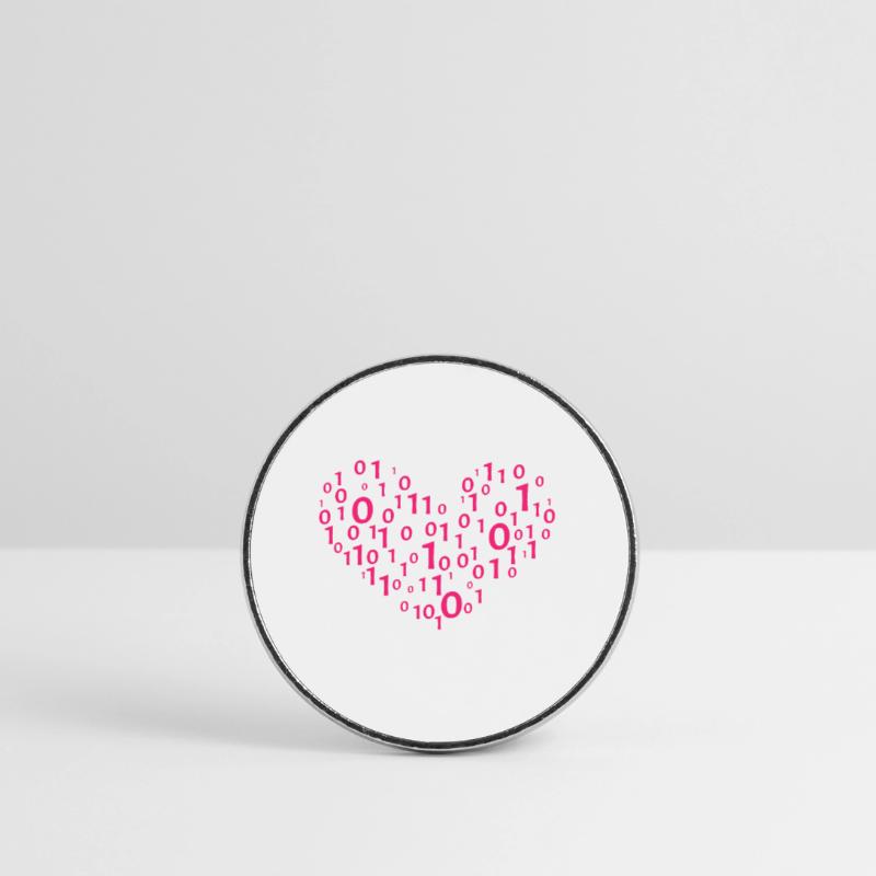 Heart Binary Coding Computer Science Gift Round  fridge magnet
