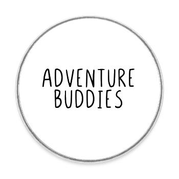 Adventure buddies - Round  fridge magnet - white - Front