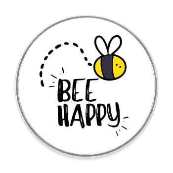 Abeille heureuse! - Magnet rond - blanc - Devant