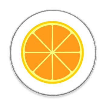 Conception de fruits orange à personnaliser - Magnet rond - blanc - Devant