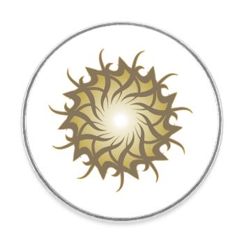 Esoteric 3d galaxy star sun - Round  fridge magnet - white - Front