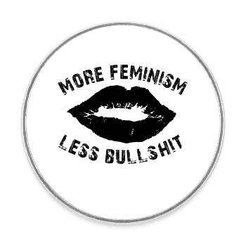 Mehr Feminismus - Runder Kühlschrankmagnet - Weiß - Vorne
