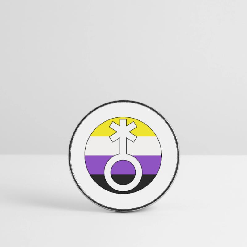 Symbol Nonbinary Non-Binary Nonbinary Gender Round  fridge magnet