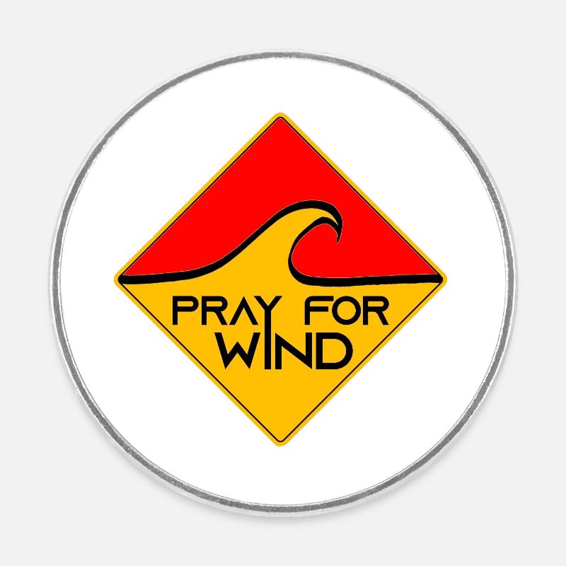 Pray for wind - Magnet rond - blanc