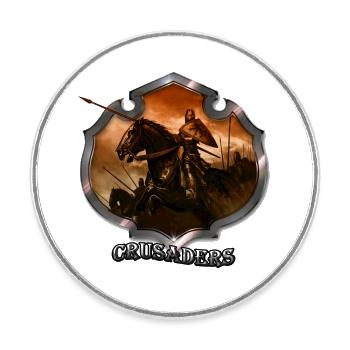 Croisades.3 - Magnet rond - blanc - Devant