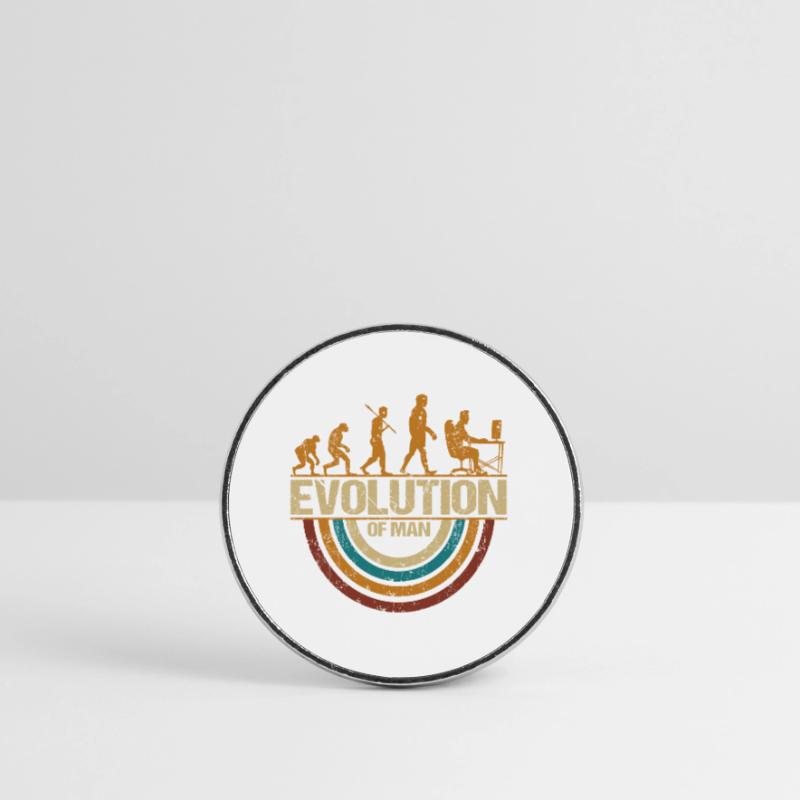 Programmer Computer Freak Evolution Retro Round  fridge magnet