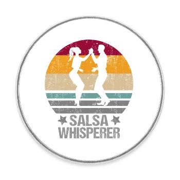 Salsa danse danse pour danseur - Magnet rond - blanc - Devant