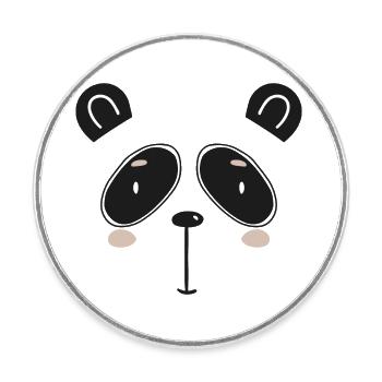 Niedliche Tiergesichter für Kinder Panda Geschenk - Runder Kühlschrankmagnet - Weiß - Vorne