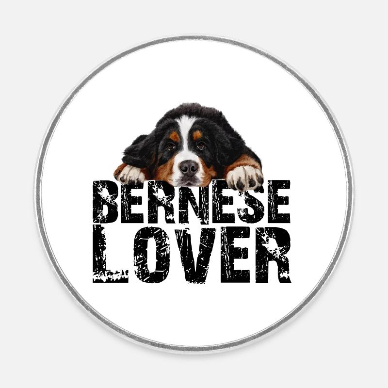 Bouvier bernois - Magnet rond - blanc