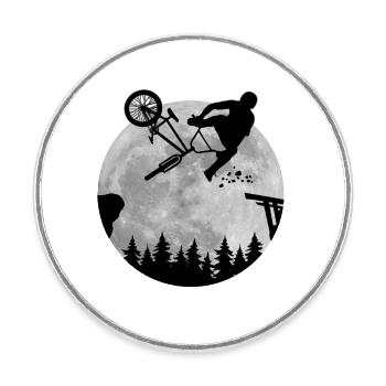 Fahrrad BMX MTB Mountainbike Geschenkidee - Runder Kühlschrankmagnet - Weiß - Vorne