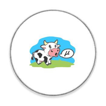 Symboles mathématiques Vache Va Mu Drôle Animal Idée cadeau - Magnet rond - blanc - Devant