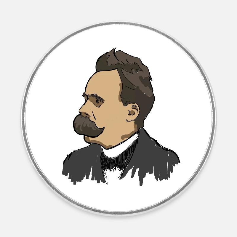 Nietzsche - Runder Kühlschrankmagnet - Weiß