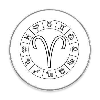 Sternzeichen Widder Aries - Runder Kühlschrankmagnet - Weiß - Vorne