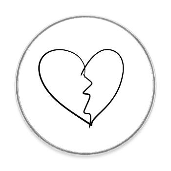 Heart broken - Round  fridge magnet - white - Front