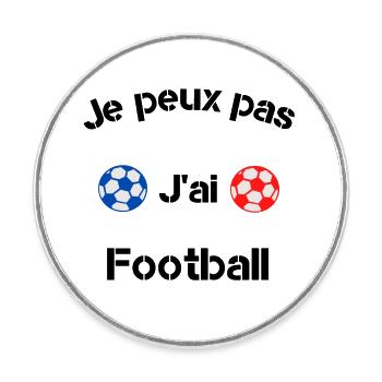 Je peux pas j'ai football - Magnet rond - blanc - Devant