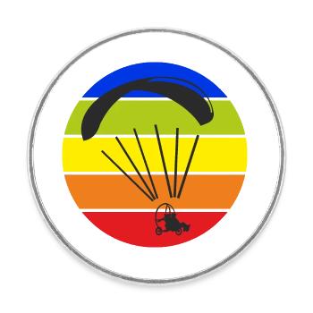 Paramoteur Paramoteur Trike Coloré Retro Circle - Magnet rond - blanc - Devant