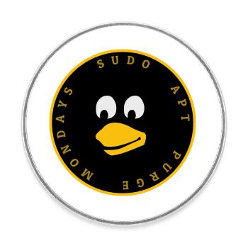 Linux Pinguin Tux Design - Runder Kühlschrankmagnet - Weiß - Vorne