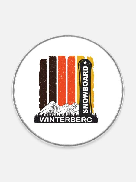 German Flag Winterberg - Runder Kühlschrankmagnet - Weiß