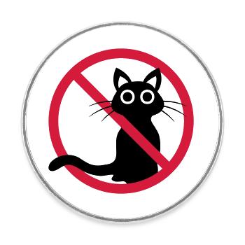 Schwarze Katze verboten - Runder Kühlschrankmagnet - Weiß - Vorne
