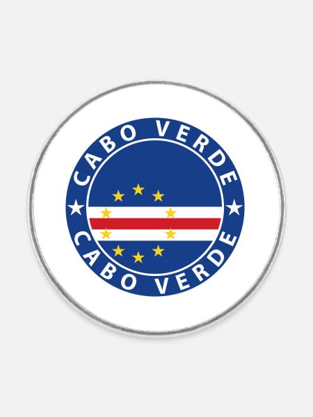 Cabo Verde - Runder Kühlschrankmagnet - Weiß