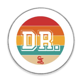 Doctor - Round  fridge magnet - white - Front