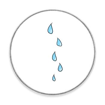 eau de nuage de pluie - Magnet rond - blanc - Devant