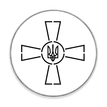 Symbole ukrainien Président Zelenskyi - Magnet rond - blanc - Devant