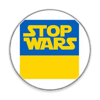 Ukraine - Round  fridge magnet - white - Front