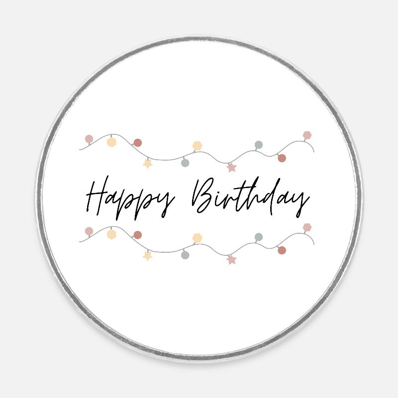 Bon anniversaire - Magnet rond - blanc