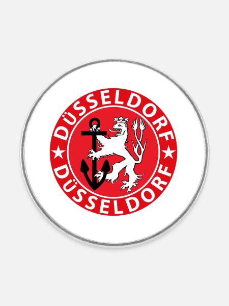 Düsseldorf - Runder Kühlschrankmagnet - Weiß