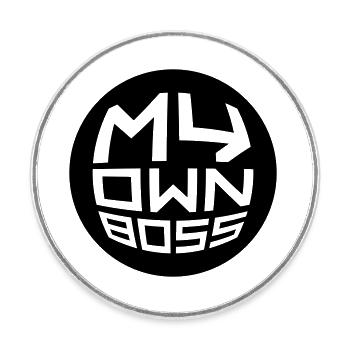 My Own Boss - Round  fridge magnet - white - Front