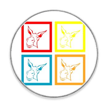 Donkey Esel - Round  fridge magnet - white - Front