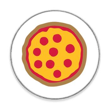 Runde leckere Pizza - Runder Kühlschrankmagnet - Weiß - Vorne