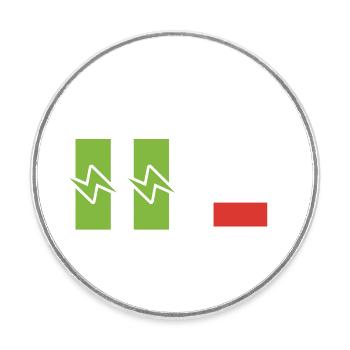 Dad Twins Battery Energy Power - Round  fridge magnet - white - Front