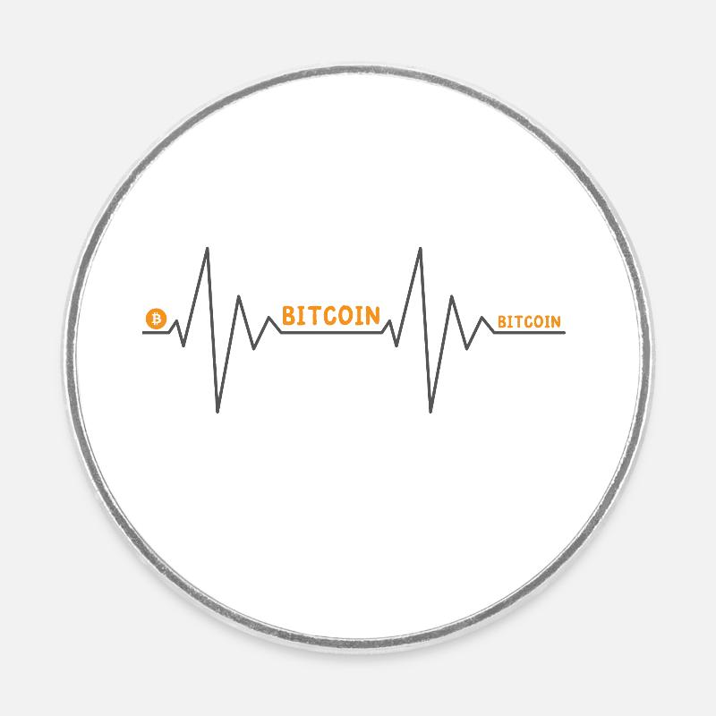 Bitcoin - Round  fridge magnet - white