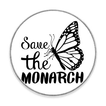 Save The Monarch - Round  fridge magnet - white - Front