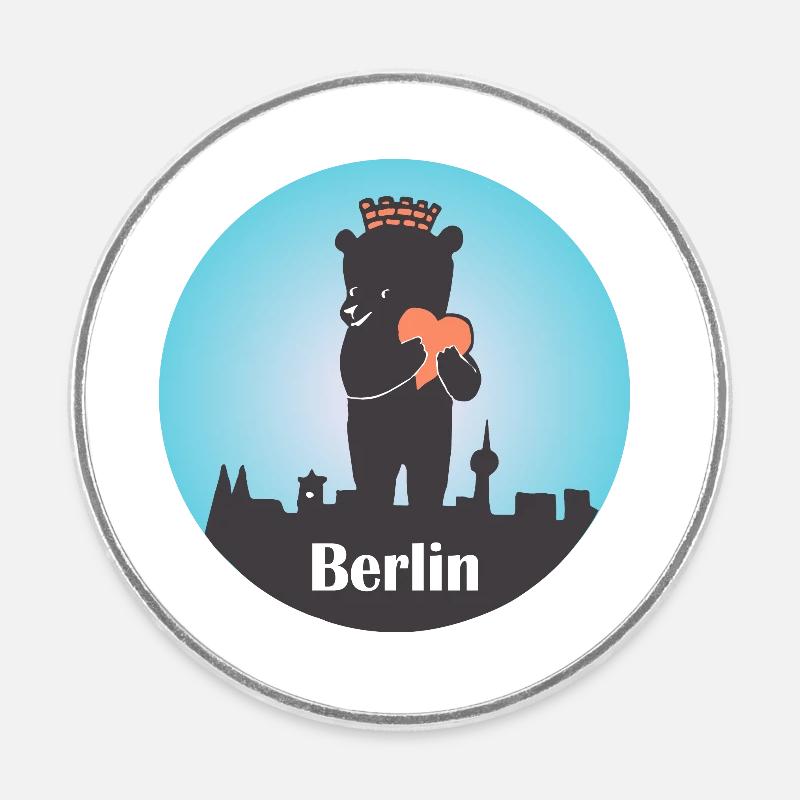 Berlin - Runder Kühlschrankmagnet - Weiß