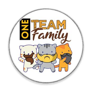 team familie katze bart bachelorette party asatru - Runder Kühlschrankmagnet - Weiß - Vorne