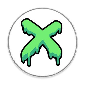 Croix Verte - Magnet rond - blanc - Devant