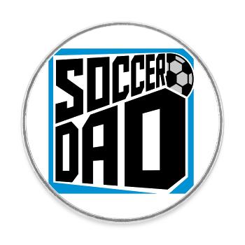 Logo Design Soccer Dad - Runder Kühlschrankmagnet - Weiß - Vorne