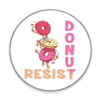 Donut Resist - Runder Kühlschrankmagnet - Weiß - Vorne