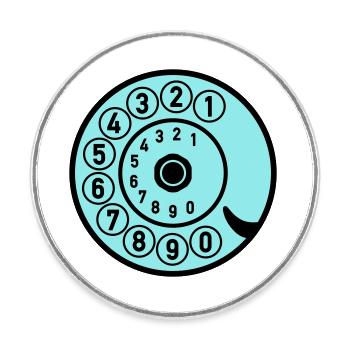 Dial Vintage Phone Call Retro Technologie - Magnet rond - blanc - Devant