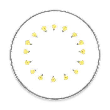 glühbirne kreis scheinen licht symbol - Runder Kühlschrankmagnet - Weiß - Vorne