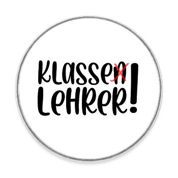 Klasse Lehrer - Runder Kühlschrankmagnet - Weiß - Vorne